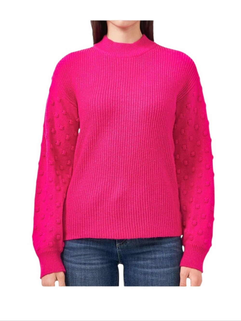 Vince Camuto Aurora Pink Bobble Stitch Sweater
